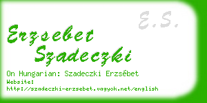 erzsebet szadeczki business card