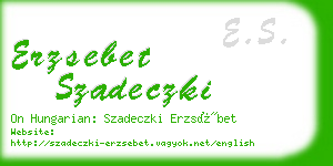 erzsebet szadeczki business card